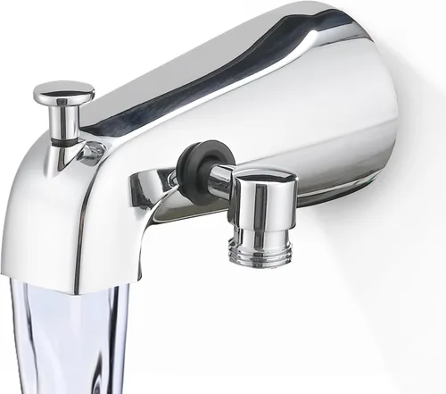Miniatura 11 de Caño de bañera deslizante con desviador, ducha de mano de alta presión, 8 ajustes, grifo de bañera de metal con rociador, níquel cepillado