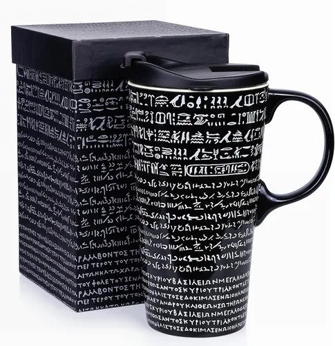 Miniatura 12 de Taza de viaje de cerámica de hortensia de jilguero de 17 onzas con tapa, taza de café floral de pájaro verde azulado con caja de regalo, taza de té