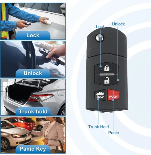 Miniatura 3 de X AUTOHAUX 2 unids 315MHz BGBX1T478SKE125-01 Reemplazo sin llave remoto de entrada remoto para Mazda 3 Seden 10-13 para Mazda 6 10-13 MX-5 Miata