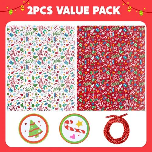 Miniatura 2 de JOYIN 2 bolsas de regalo jumbo de Navidad de 72 x 60 pulgadas con etiquetas para regalos grandes de alta resistencia, bolsa de bicicleta de Navidad