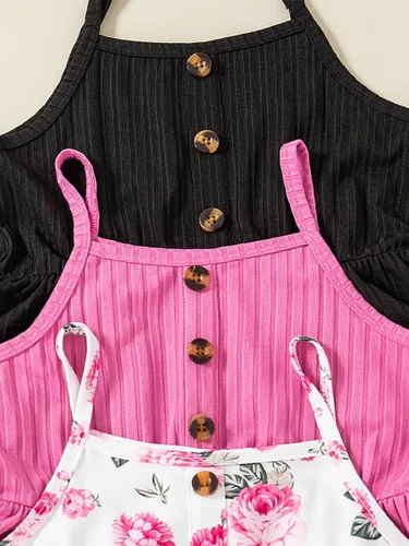 Miniatura 4 de Vestidos para niñas Vestidos para niñas pequeñas Paquete de 3 Vestido casual de fiesta con estampado patinador acampanado tipo A Vestido de verano
