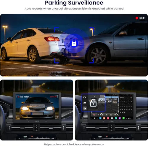 Miniatura 3 de ATOTOZONE Cámara de respaldo 1080P, grabación de video, control de luz mejorado, WDR, reproducción GPS, gran angular de 140°, impermeable IP67