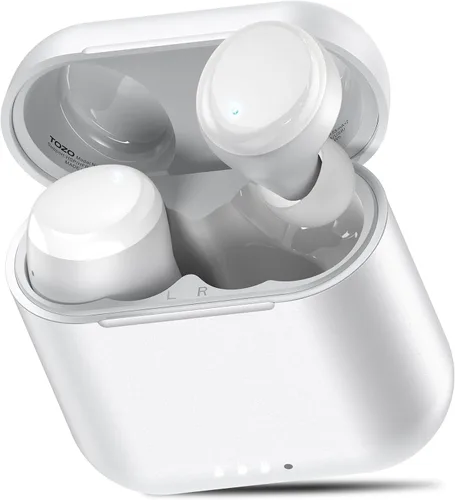 TOZO Auriculares inalámbricos T6, auriculares Bluetooth 5.3, sonido estéreo en el oído, 50 horas de reproducción, estuche de carga inalámbrica,