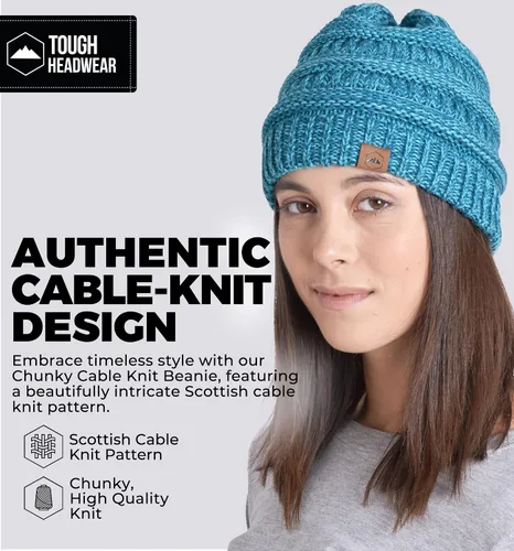 Miniatura 20 de Gorro de punto para mujer, cálido y suave, elástico, para clima frío de Tough Headwear