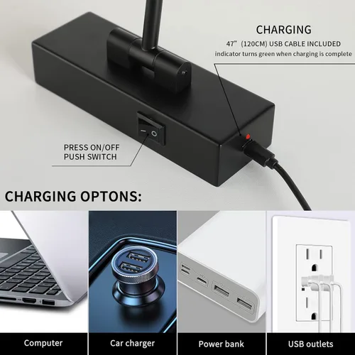Miniatura 4 de Joosenhouse Luz de imagen funciona con pilas, luces inalámbricas de 16.53 pulgadas para pared, regulable y apagado con temporizador, brazo oscilante