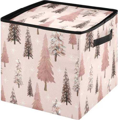 Caja de almacenamiento de adornos de Navidad rosa para árbol de Navidad, almacena hasta 64 adornos navideños, plegable con divisores ajustables y