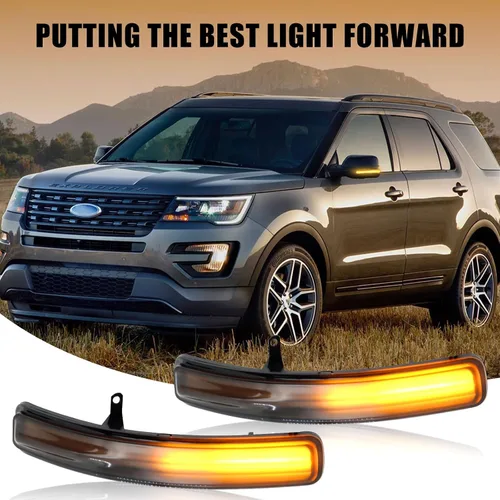 Miniatura 7 de [2 piezas] Luces intermitentes para retrovisor lateral para Ford Explorer 2011-2019 Reemplazo# BB5Z-13B375-A, BB5Z13B375A Ensamblaje de luces