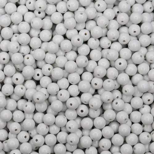 Miniatura 19 de 400 cuentas sueltas redondas de acrílico blanco con agujero de 0.067 in, cuentas a granel de 0.315 pulgadas para pulseras, collares, aretes