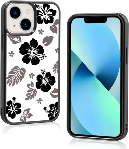 Miniatura 52 de Funda para iPhone 8 Plus y iPhone 7 Plus, linda funda Kawaii azul hibisco hawaiano floral estética floral para niñas preppy mujeres
