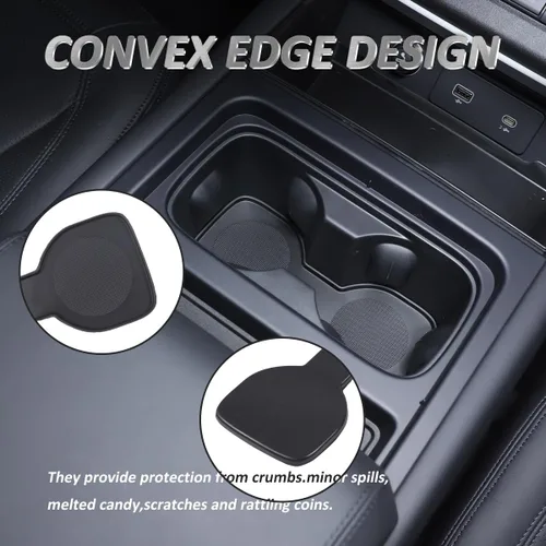 Miniatura 4 de Posavasos de TPE negro para consola central de automóvil, portavasos antideslizantes incrustados en adornos para Land Rover Defender 2020-2024