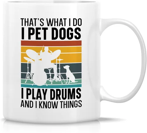 Miniatura 8 de Retreez - Taza divertida con texto en inglés "Without Music Life Would B Flat Musician", 325 ml, tazas de café de cerámica, divertidas, sarcásticas