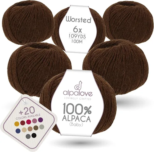 Miniatura 41 de Set de Lana Abultada (6 x 50 g) Súper Suave de Alpaca Bebé para Tejer Antracita 300 Metros