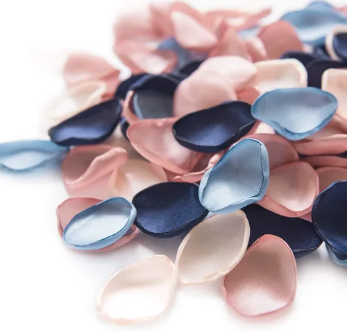 Miniatura 18 de Ling's moment Pétalos de rosa, pétalos de flores de seda para bodas, pasillos, cestas de niña de flores, decoración de centro de mesa, etc. Azul