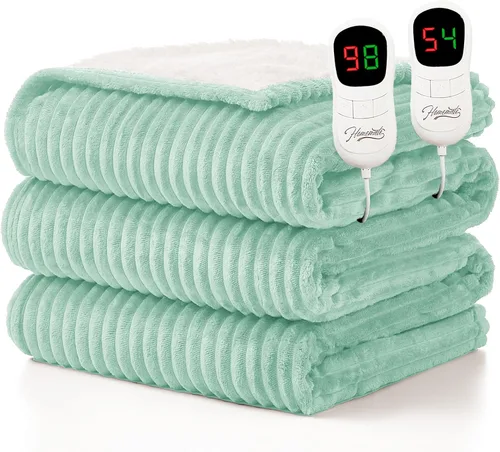 Miniatura 30 de Homemate Manta térmica eléctrica de 50 x 60 pulgadas, manta térmica de 1/2/4/6/8 horas de apagado automático, 10 niveles de calor, protección contra