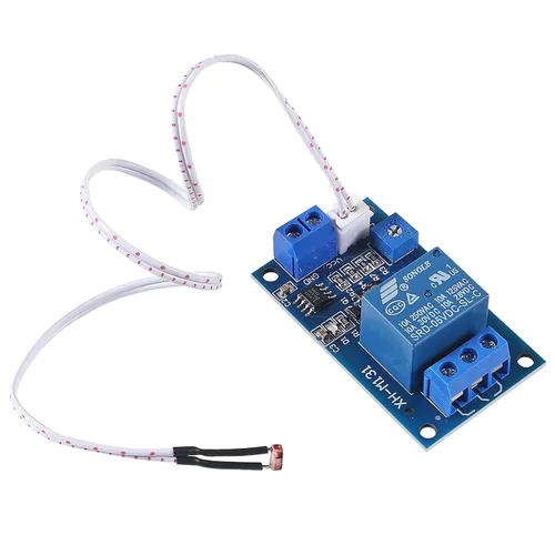 Miniatura 6 de 5 módulos de relé fotorresistente XH-M131, interruptor de control de luz CC 5V 10A, módulo de relé fotorresistente, sensor de detección de brillo