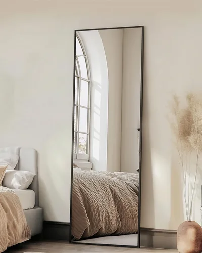 Miniatura 2 de Espejo de pie de longitud completa con soporte, 56 x 14 pulgadas, estilo rectangular, espejo de pie de cuerpo completo para dormitorio, sala