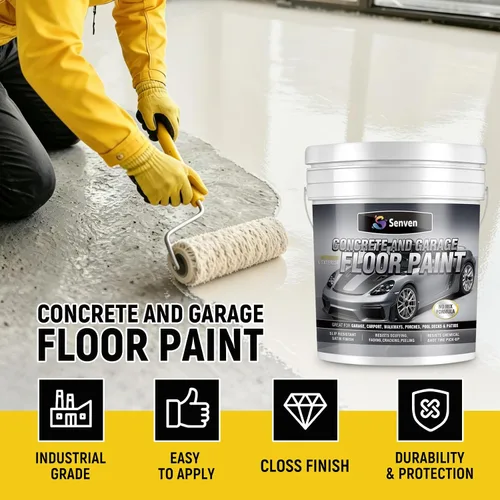 Miniatura 3 de Pintura acrílica para pisos de concreto y garaje, 1 galón, color beige y blanco, kit de 2 autos de 300 a 320 pies cuadrados para interiores