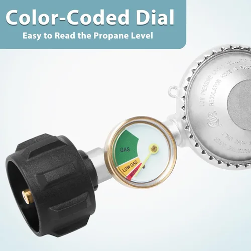 Miniatura 2 de SHINESTAR Regulador y Manguera Universal para Parrilla de Gas de 3.5 Pies con Manómetro, Repuesto para Calentador de Patio, Weber, Charbroil