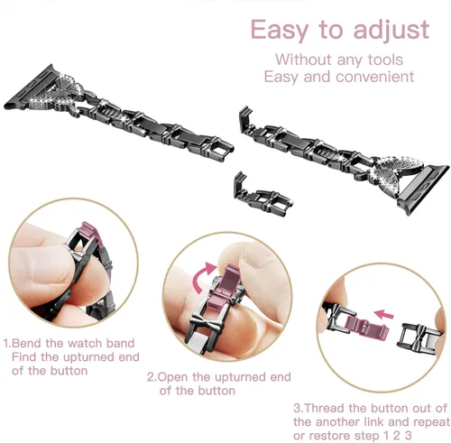 Miniatura 4 de YGTIECS Compatible con correas de Apple Watch para mujeres de 1.654 pulgadas (1.654 pulgadas), 1.614 pulgadas, 1.575 pulgadas, 1.496 pulgadas, 1.496
