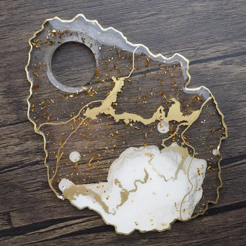 Miniatura 2 de Paleta de pintura para artistas, molde de silicona, posavasos de ágata, resina epoxi para hacer rebanadas de ágata, paleta de maquillaje, arte