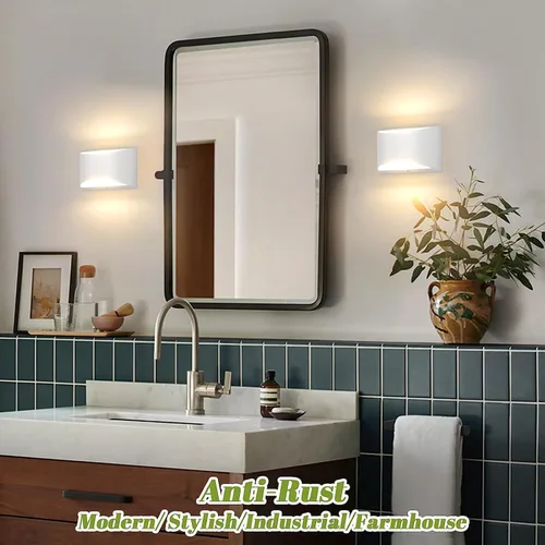 Miniatura 5 de Tipace Modernos apliques LED de pared para interiores, 2 paquetes de luces de pared interiores cableadas de aluminio hacia arriba y hacia abajo, luz