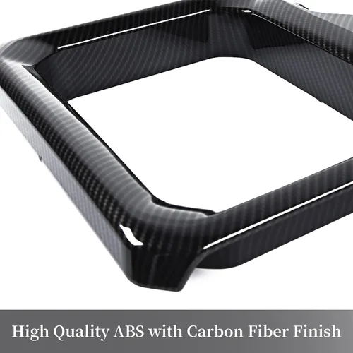 Miniatura 6 de Cubierta de panel de consola central de fibra de carbono con portavasos para apoyabrazos delantero Compatible con 2019-2025 Dodge RAM 1500 2500 3500