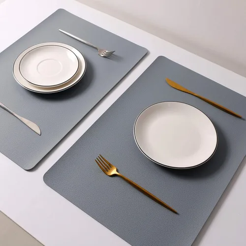 Miniatura 8 de Manteles individuales lavables de cuero para mesa, impermeables, resistentes al calor, fáciles de limpiar para mesa de comedor, cocina