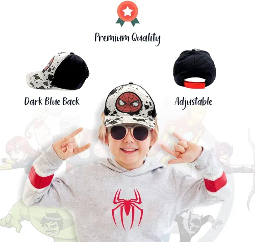 Miniatura 2 de Marvel Spiderman Hat for Boys, Breathable Spiderman Baseball Cap for Toddlers, Boys Ages 3-9