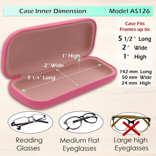 Miniatura 5 de MyEyeglassCase Estuche rígido para lentes de mujer Estuche protector de carcasa dura con bolsa y paño