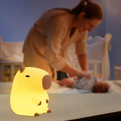 Miniatura 9 de YuanDian Lámpara Nocturna de Capybara - Adorable Lámpara de Silicona para Niños, Bebés, Adultos Lindo Regalo de Capybara, Decoración