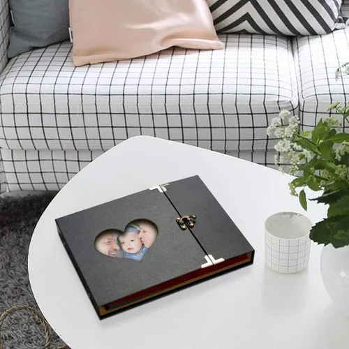 Miniatura 8 de AIOR Álbum de fotos de 60 páginas de tapa dura, álbum de recortes con esquinas de fotos para aniversario, día de San Valentín, Navidad, regalos