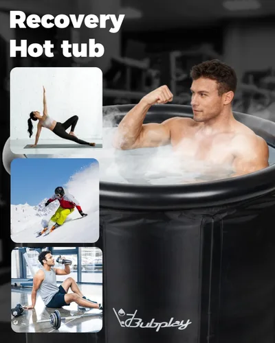 Miniatura 3 de XL - Bañera de hielo para atletas y adultos, bañera de hielo de 105 galones, bañera fría con cubierta para interiores y exteriores, bañera