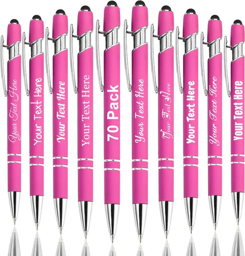 Miniatura 85 de Hasta 300 bolígrafos personalizados a granel con nombre personalizado con grabado gratis, puntas de lápiz capacitivo grabado, bolígrafo