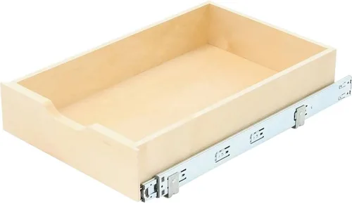 Knape & Vogt RS-WMUB-14-4-AS 5 pulgadas de alto x 14.88 pulgadas de ancho 22 pulgadas de profundidad Caja de cajón de madera extraíble organizador