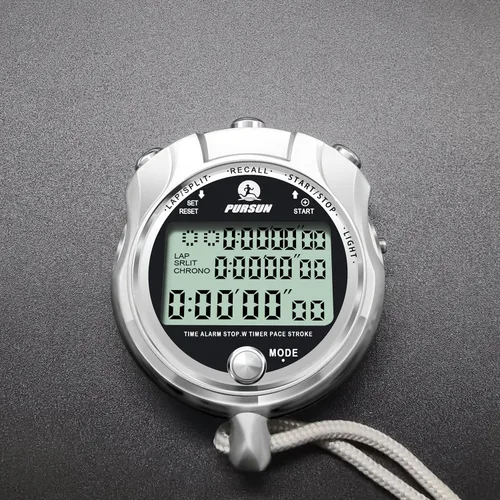 Miniatura 4 de Cronómetro, Cronómetro Digital con Cronometraje de 0.01 segundos y 0.001 segundos, Memoria de Metal para 10/100/400 Vueltas, Reloj Despertador 400