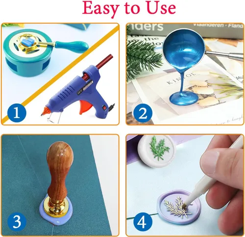 Miniatura 6 de 15 barras de sellado de cera, pistola de pegamento, para tarjetas de felicitación de cartas, sellado de vino, manualidades, hacer invitaciones