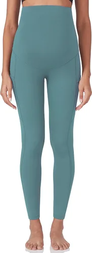 Miniatura 3 de POSHDIVAH Leggings de entrenamiento de maternidad para mujer sobre el vientre, pantalones de yoga con bolsillos, ropa deportiva suave, pantalones
