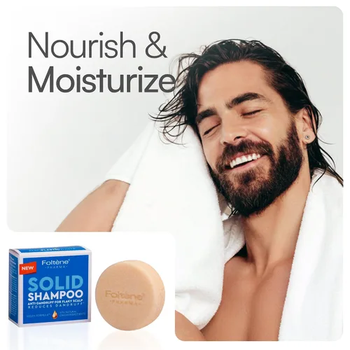 Miniatura 7 de Foltene PHARMA Champú sólido anticaspa – Barra de champú sólido contra la caspa para cuero cabelludo escamoso, picazón y seco – 97% de origen