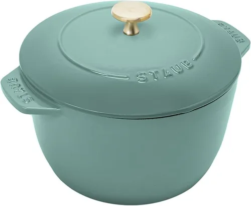 Miniatura 16 de Staub Z1025-988 Pico Cocotte Eucalipto redondo, 5.5 pulgadas (5.5 in), pequeño, doble mano, olla esmaltada fundida, compatible con inducción