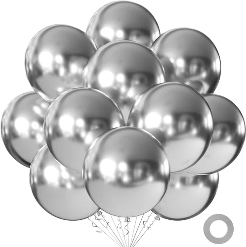Miniatura 30 de KALOR Globos color morado ceniza de 18 pulgadas, 10 globos de látex mate, globos redondos grandes para bodas, baby shower, fiestas de cumpleaños
