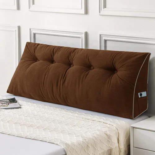 Miniatura 14 de Sasttie - Almohada de cabecero completa, almohada de cuña para cabecero para sentarse en la cama, cojín triangular de apoyo para la espalda