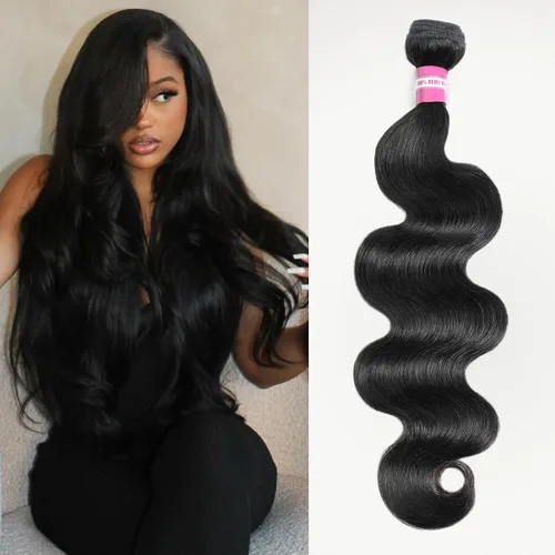 Miniatura 27 de DMKEEP Extensiones de cabello humano ondulado con cierre, 12, 14, 16+10 pulgadas, 100% cabello virgen brasileño sin procesar, 3 paquetes con cierre