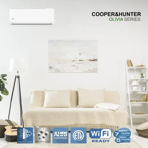 Miniatura 2 de Cooper & Hunter 5 Zone 9000 9000 12000 12000 12000 BTU Multi Zone Ductless Mini Split Aire acondicionado Bomba de calor Set completo con kits
