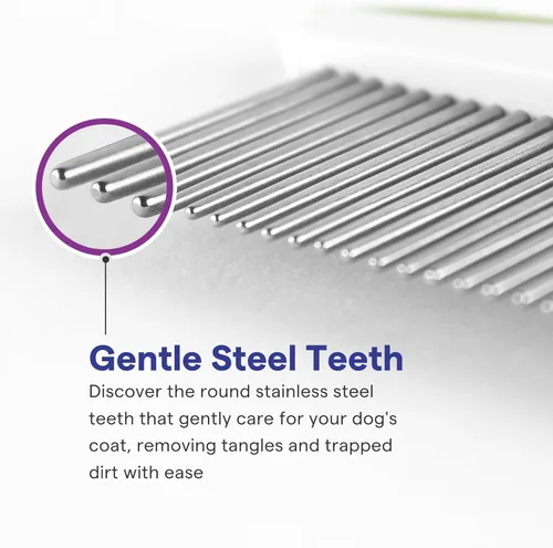 Miniatura 3 de Peine para perros y gatos – Elimina enredos, nudos y pelo enmarañado – Herramienta de aseo con dientes de acero inoxidable y mango antideslizante