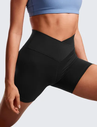 Miniatura 4 de CRZ YOGA Butterluxe - Pantalones cortos cruzados para mujer de 3 y 5 pulgadas, pantalones cortos de yoga y entrenamiento de cintura alta, suaves
