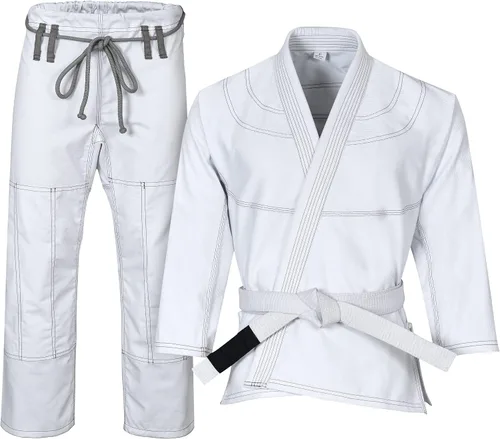 Miniatura 2 de Knockout Fight Gear Jiu Jitsu Gi brasileño para hombres, BJJ Gi mujeres Grappling gi Ultra Light, tela pre-HRUNK que absorbe el sudor