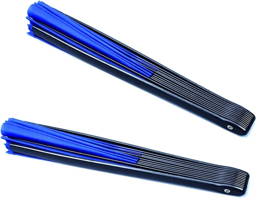 Miniatura 3 de Paquete de 2 ventiladores de mano plegables grandes, ventilador chino azul de Kung Fu Tai Chi, ventilador de tela de nailon para hombres y mujeres