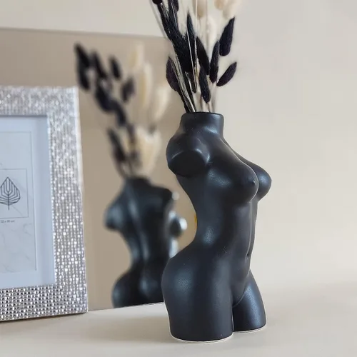 Miniatura 2 de Jarrón de cuerpo femenino - Jarrón grande bohemio en forma de cuerpo femenino de 4.7 x 7.7 pulgadas - Jarrón feminista minimalista único y fresco