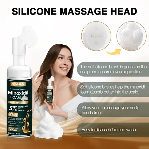 Miniatura 3 de 5% de espuma de minoxidil para hombres y mujeres, ralentiza la pérdida de cabello y promueve el tratamiento de crecimiento del cabello para mujeres