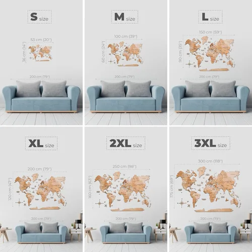 Miniatura 3 de Enjoy The Wood Mapa del mundo de madera 3D, arte para pared, decoración de pared de madera grande, idea de regalo de inauguración de la casa, mapa